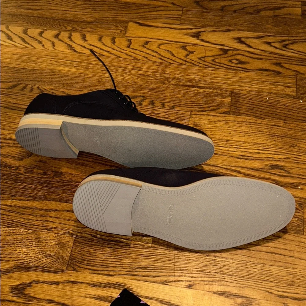 Steve Madden Black Canvas Derby Shoes with Tan Sole Men’s Size 13